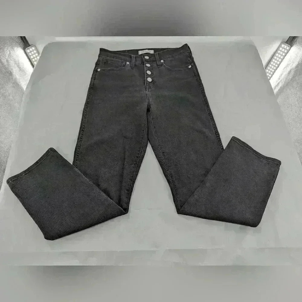 Madewell Stovepipe Women's Size 25 4 Button Black Jeans